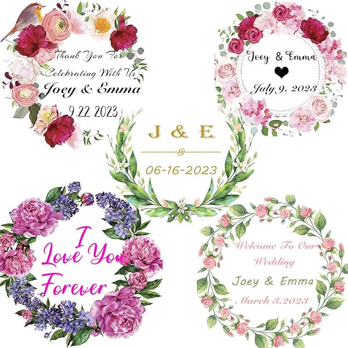 150 Pack Custom Stickers Personalized Stickers Labels for Business Logo Customized Vinyl Stickers for Wedding Favors Birthday Baby Bridal Shower Make Your Own Stickers 1 Inch-10 Inch