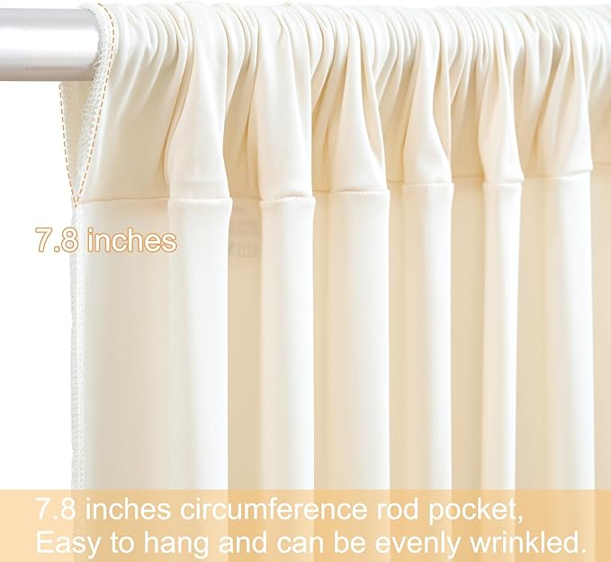 Champagne Backdrop Curtain Set, 8 Panels, Wrinkle-Free Fabric