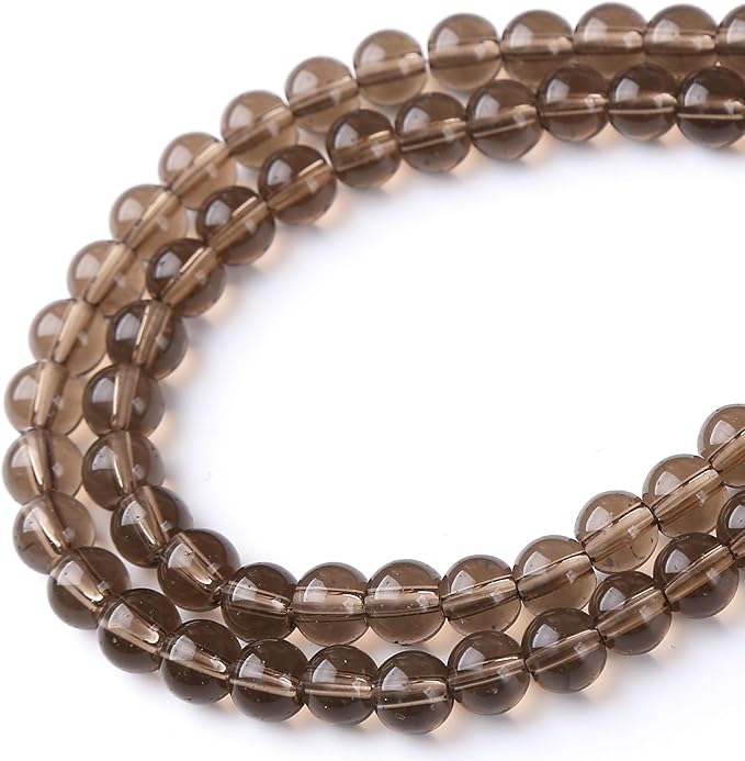 Tawny Glass Stone Beads Gemstone Round Crystal Energy Jade Beads Stone Beads for Jewelry Making DIY Bracelet Necklace Jewelry Making 1 Strand 15.5inch 50PCS 8MM