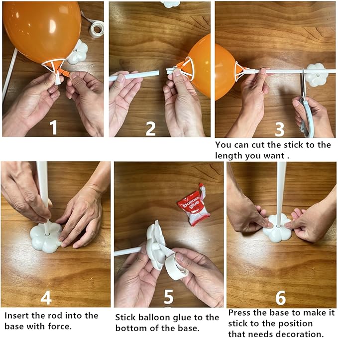 Balloon Stand Centerpieces, 15 Pack White 17 Inch Plastic Balloon Sticks