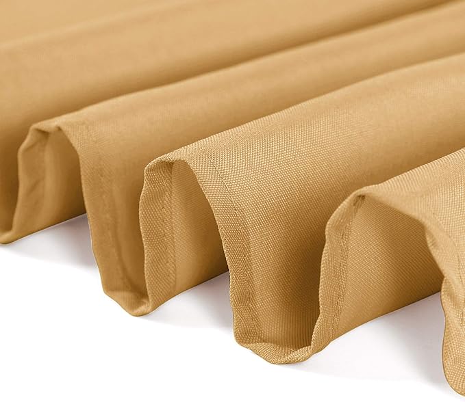 108 inch Round Tablecloth Washable Polyester Table Cloth Decorative Table Cover for Wedding Party Dining Banquet（108 inch,Gold）