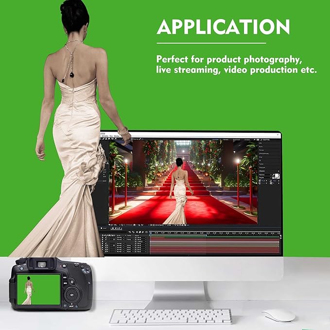 Green Screen Backdrop, Product Photo Backdrop for Photoshoot, Photography Background for Streaming Video Studio 6FTx9FT