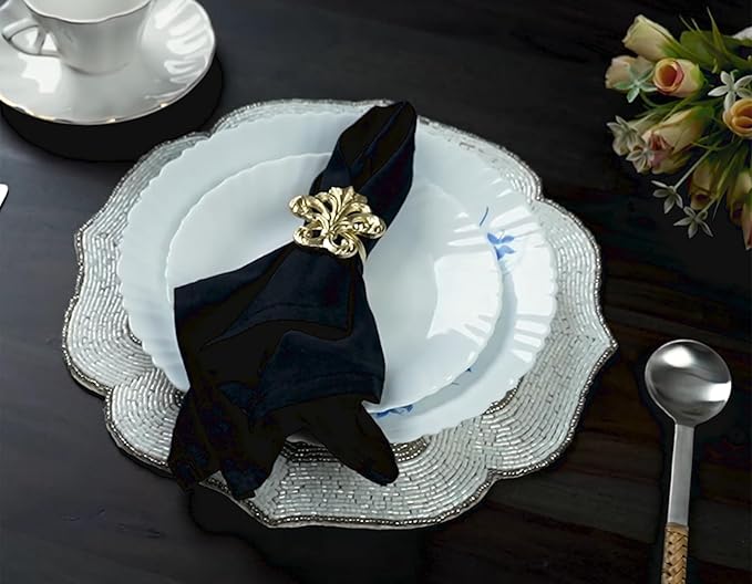 Napkin Rings, 12-Pack Shiny Gold Aluminum Set for Dinner Tables