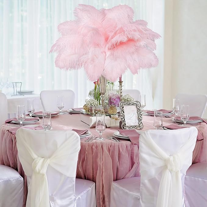 80 Pcs Large Natural Ostrich Feathers Plumes 14-16 Inch Bulk for DIY Crafts Wedding Party Centerpiece Vase