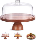 Kootek Wood Cake Stand with Lid, 2-in-1 Wooden Cake Plate & Covered Charcuterie Board, Footed Cake Container Dessert Display Holder with Dome Cover for Weddings, Parties, Bakeries (12 Inch)