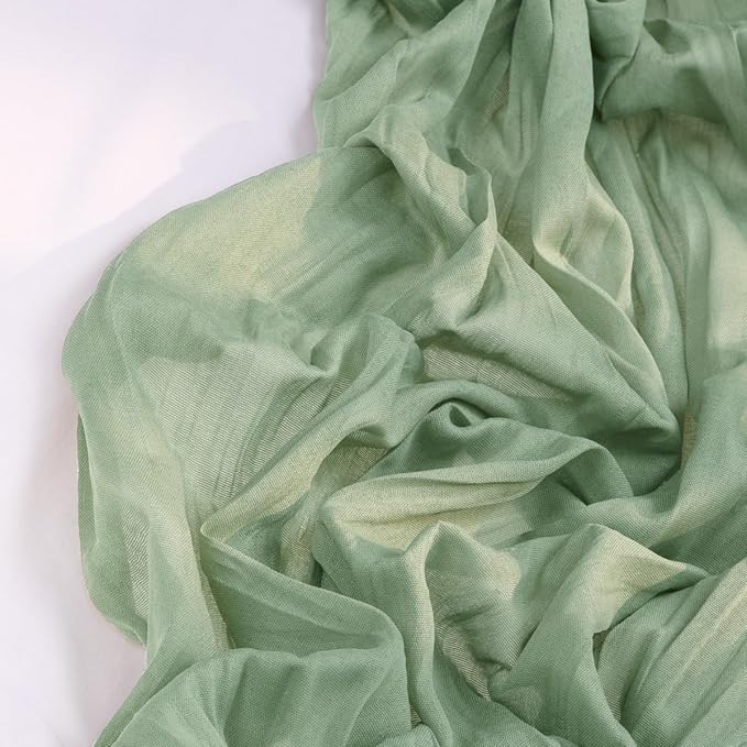 Sage Green Cheesecloth Table Runner 10 Pack Fall Table Runners Boho Gauze 120 Inches Sage Cheese Cloth Fall Table Decorations for Thanksgiving Wedding Bridal Baby Shower Tea Party