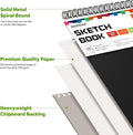 Artist Sketch Book Set, 9x12, 4 Pack 100-Sheet Spiral Drawing Pads