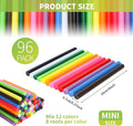 Colored Hot Glue Sticks Mini Most Popular 12 Colors EVA Hot, 0.27" X 4"