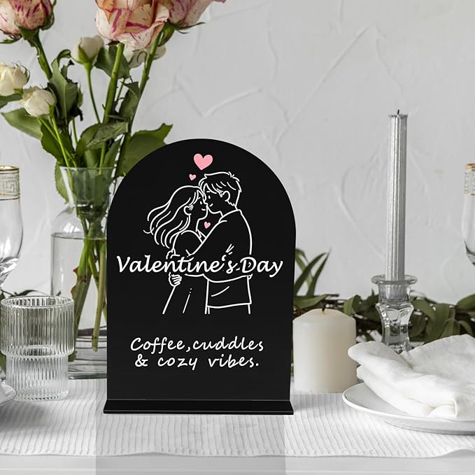 Tabletop Signs, 12 Pack Arched Acrylic 5 x 7 Inch Blank Reusable Plates