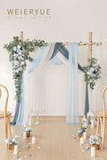 Deluxe Artificial Wedding Arch Flowers with Drapes Kit-Pack of 5 – Blue