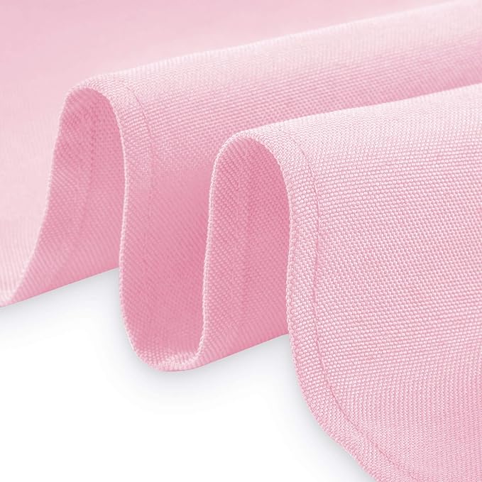 Round Polyester Tablecloths, Pink, 108 Inch, Pack of 10, Stain-Resistant