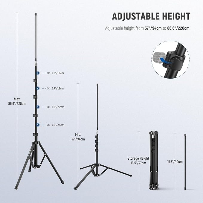 NEEWER Microphone Stand with Flexible Arm, Boom Arm Mic Floor Tripod Mount Holder with Mic Clips, 3/8" to 5/8" Adapter, Cable Clips for Singing Vlogging Live Streaming Video Recording, MS010