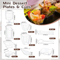 For You Mini Appetizer Plates Dessert Cups Spoons Forks, 160 Pcs
