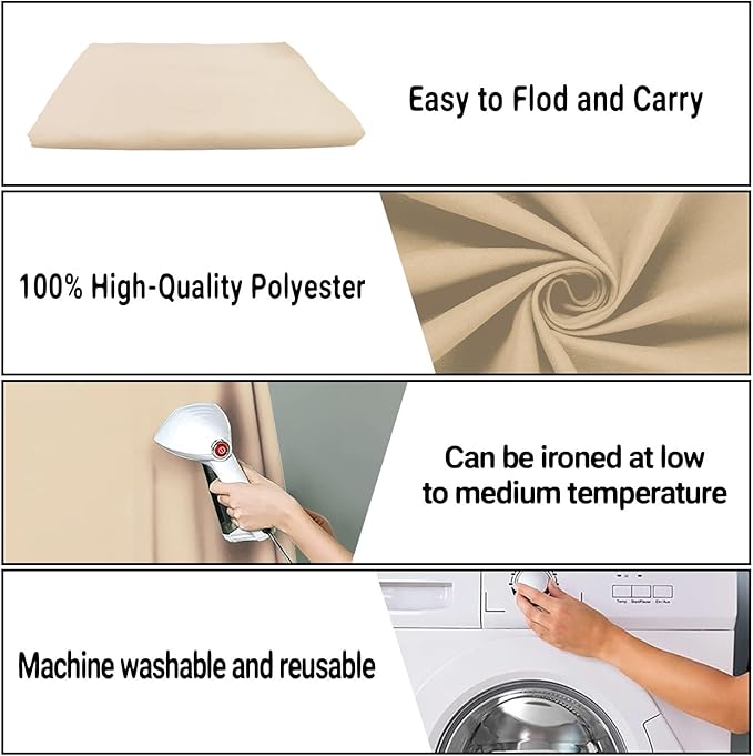 Beige Portrait Backdrop 8x10ft Zoom Meeting Photo Studio Shooting Props