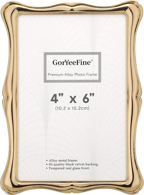 ' Premium Alloy Photo Frame, 4 X 6' – Gold, High-End Décor Picture Frames