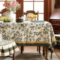 Patdrea Designer Vintage French Floral Square Tablecloth, Yellow Brids