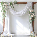 Socomi Wedding Arch Draping Fabric 2 Panels 29" x 19Ft White Sheer Chiffon Curtain Drapes 6 Yards for Wedding Ceremony Birthday Party Decoration