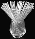 50-PCS Silver Glitter Plastic Swizzle Sticks, Crystal Cake Pops, Cocktail Coffee Drink Stirrers, Lolipop Stick, 7.24 Inch