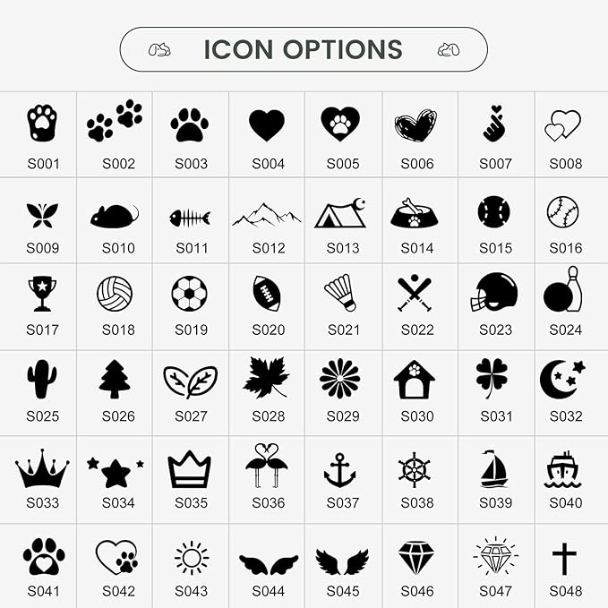 YEHANTI Personalized Dog Tags Engraved for Pets - Stainless Steel Custom Dog Cat Tag with Various Cute and Beautiful Icons, Double Sided Engraved Pet ID Tags Dog Name Tag, Bone