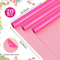 And Hot Pink Flower Bouquet Wrapping Paper, 20Pcs – Pink, Double Sided