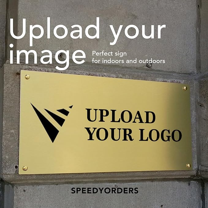 Custom Metal Signs, Personalized Aluminum, Customized Safety, Business Signs, Waterproof Outdoor, White Aluminum (Logo, 14x10 In)
