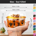 Mini Cheesecake Baking Cups, 100 Count, 5 oz, Orange and Black with Clear Lids