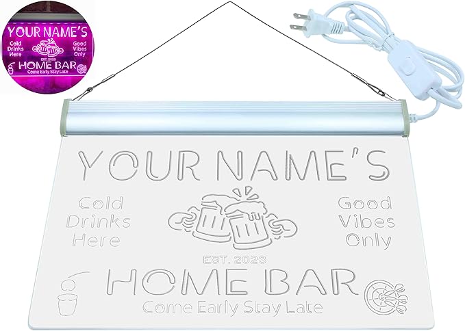 ADVPRO Personalized Your Name Custom Home Bar Beer Established Year Single Color LED Neon Sign 16 x 12 Inches st4s43-p11-tm-p