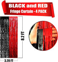 Foil Fringe Curtain Backdrop, 4 Pack