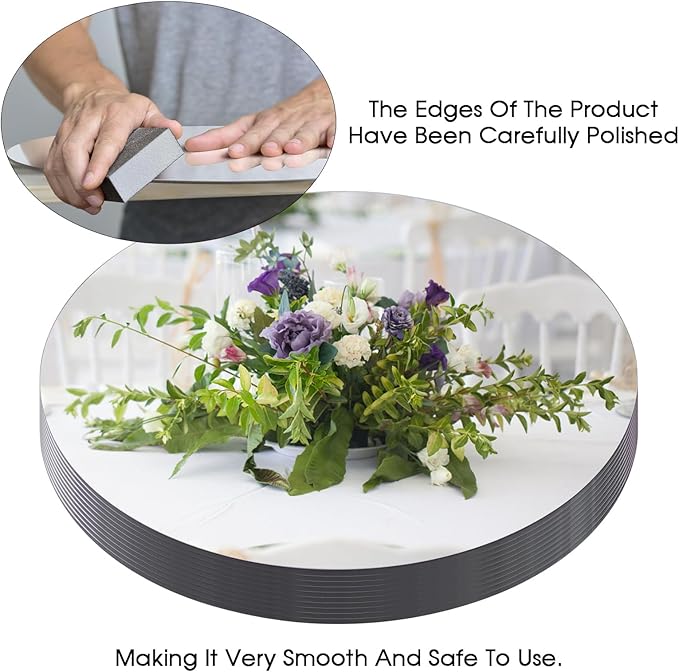 Round Glass Mirror Centerpieces, 12 Inch, Set of 12 for Parties