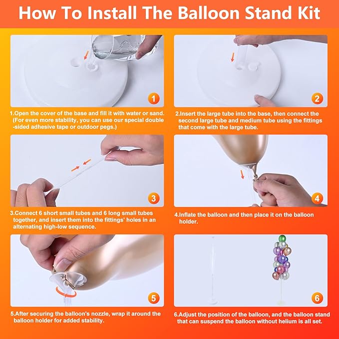Balloon Stand Party Pack, Transparent 6 ft Arch Kit, 2 Sets