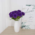 Artificial Rose Open Flower Bouquet Faux Rose Stems for Wedding, 10pcs