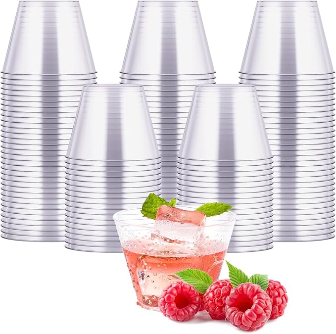 Plastic Party Cups, 5 oz Clear Disposable, 100 Pack