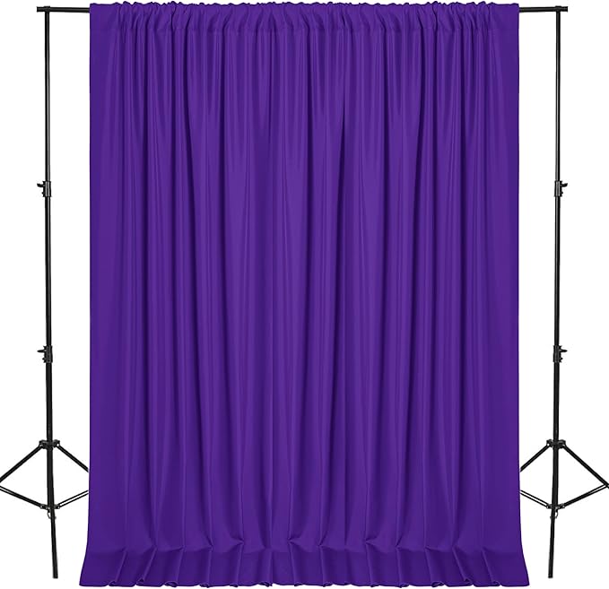 DWCN 10x8 FT Purple Backdrop Curtains for Parties, Photography Backdrop Drapes with Rod Pockets for Wedding Decorations Stage Birthday Family Gatherings, 2 Panels 5ft x 8ft