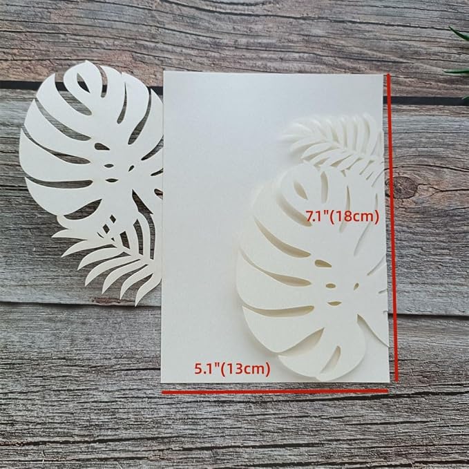 MillaSaw 20pcs Palm Wedding Invitations Cards with Envelopes, for Wedding Bridal Shower Quinceañera Engagement Birthday Invites, Pearl Ivory (ivory)