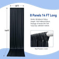 Wrinkle Free Backdrop Curtain for Wedding Parties, 40×14ft – Black, 8