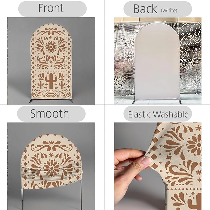 Mexico Theme Arch Stand Covers Fiesta Wedding Party Elastic Fabric Background Birthday Baptismx Baby Shower Decor Props (90x150cm(W35''H60''),G-3741)