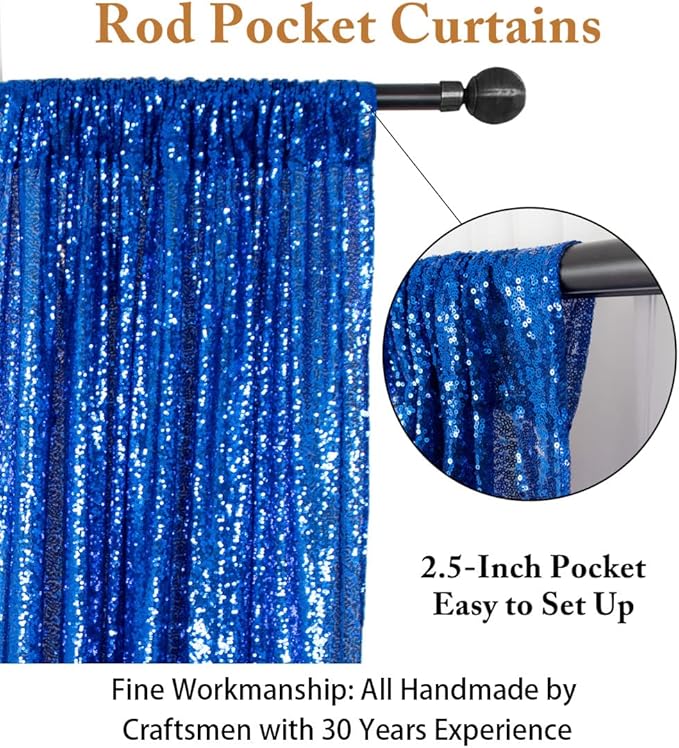 ShinyBeauty Royal Blue Sequin Backdrop 10FTx10FT Photo Backdrop for Wedding Sparkle Backdrop for Photograph Glitter Backdrop for Baby Shower Party Shimmer Fabric Background