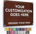 Custom Metal Signs, Personalized Aluminum, Customized Safety, Business Signs, Waterproof Outdoor, White Aluminum (Brown, 18x12 In)