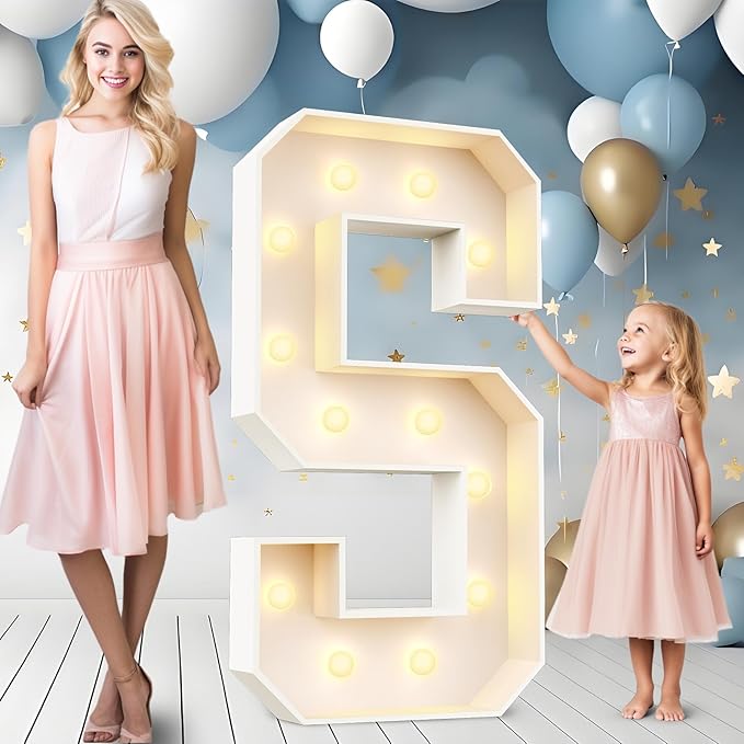 Decorative Sign Light Up Marquee Letters, 4 FT Tabletop Foam Board Set