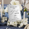 Wedding Guestbook Sign, Guestbook Wooden Sign Stand 5x7inch