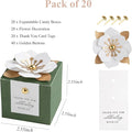 Gift Boxes 20 Count Olive Green Floral Candy Favor Boxes with Tags