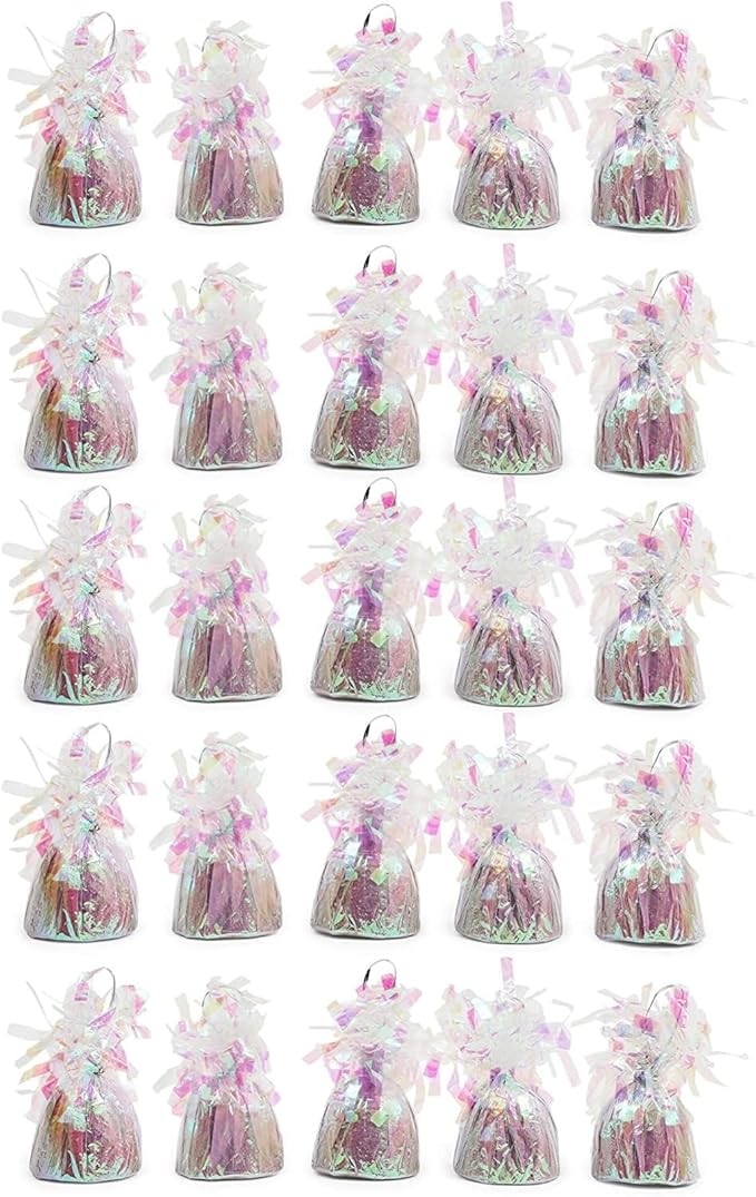 Balloon Weights 15 Count, Holographic Round Plastic Table Anchors