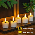Rechargeable Flameless Tea Light Candles with Remote, 1.6" x2.5"