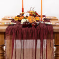 Red Cheesecloth Table Runner Fall Table Runners Boho, 6 Pack – Burgundy