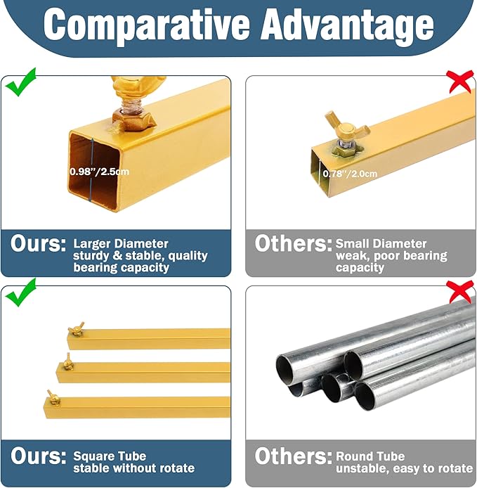 Background Support Equipment 8 ft Adjustable Gold Steel Frame