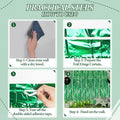 Foil Fringe Backdrop, 3 Pack, Green Shiny Tinsel Curtains for Party
