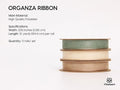 Organza Ribbon 3/ Yd White Rose Gold & Dusty Green Sheer, 8" X 30 – Cream
