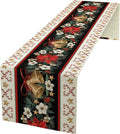 Christmas Table Runner, Xmas Holiday Seasonal Winter Table Cloth Kitchen Dining Table Decoration for Home Party Decor 13x70 Inch