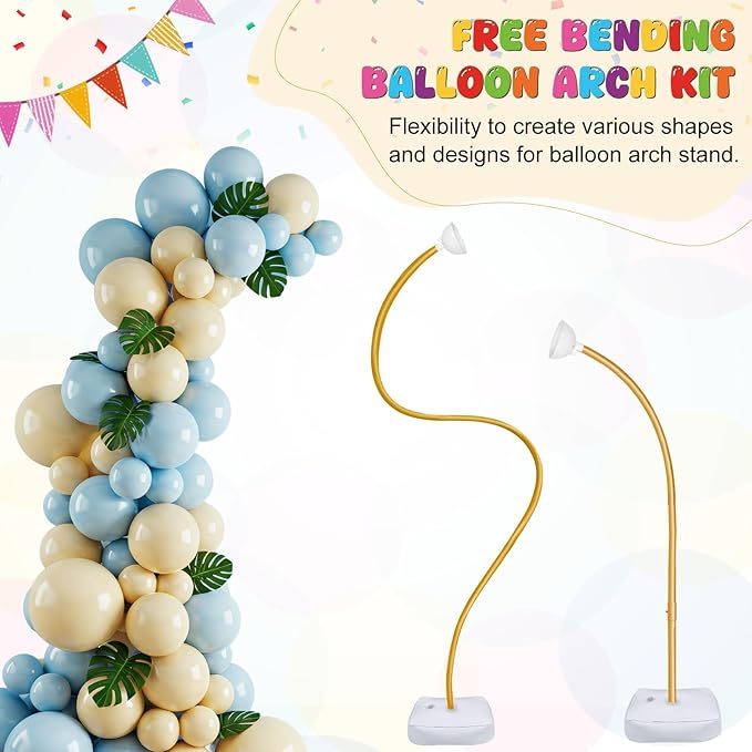 Balloons Arch Kit, Gold Party Set with 200+ LED Light Modes