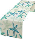 Starfish Plaid Table Flag Green Plaid and Marine Life Starfish Kitchen Table Flag Suitable for Birthday Party Restaurant Decoration Outdoor Picnic 13 * 60 Inch